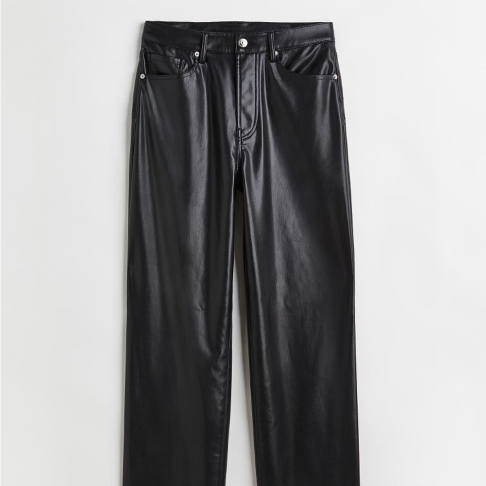 H&M size 14 90s straight faux leather pants